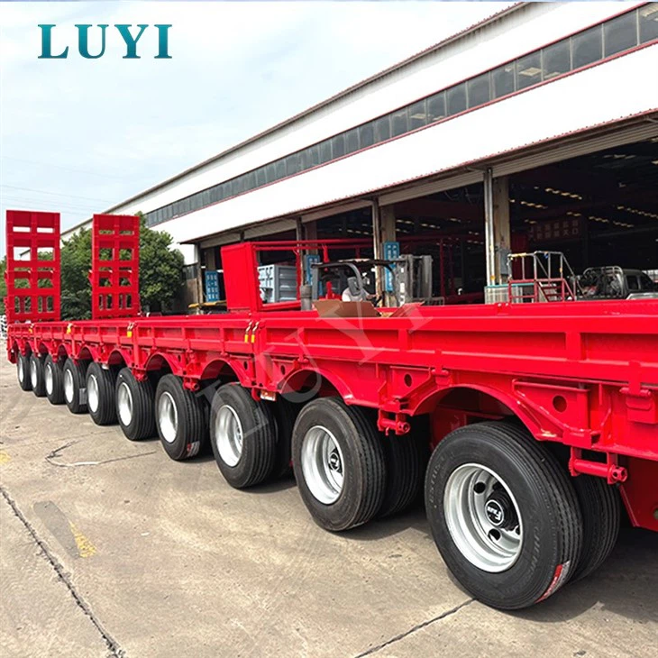 10 Axles Low Bed Trailer With Ramp manufacturers