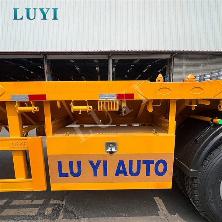 Sturdy 4 Axle 80 Ton Semi Flatbed Trailer manufacturers