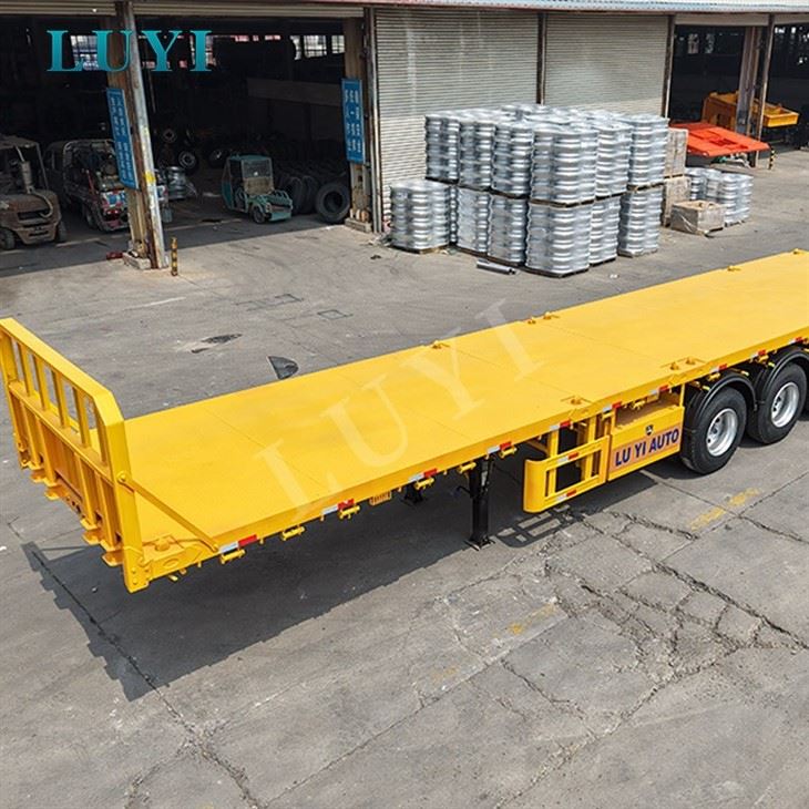 Sturdy 4 Axle 80 Ton Semi Flatbed Trailer high quality